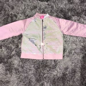 Children’s place flip sequin bomber jacket